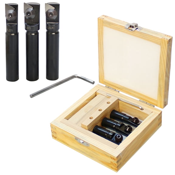 3 Pc Set Mini Indexable End Mill 1/2" Shank x 1/2", 9/16", 5/8"