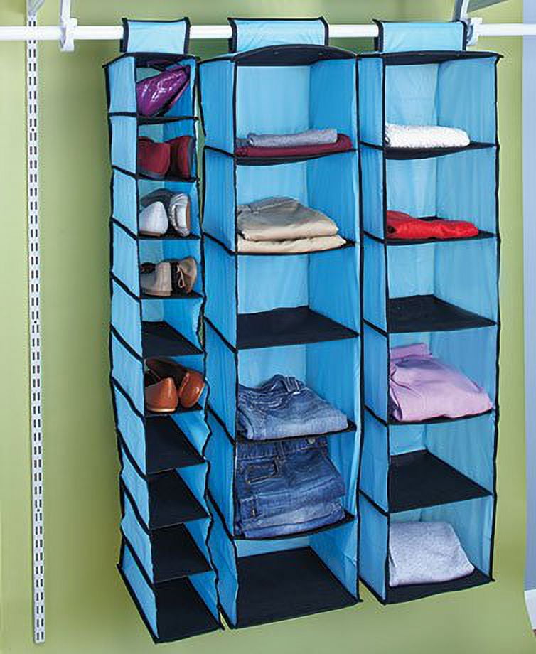 3Pc. Storage Organizer Sets Blue Closet Organizers