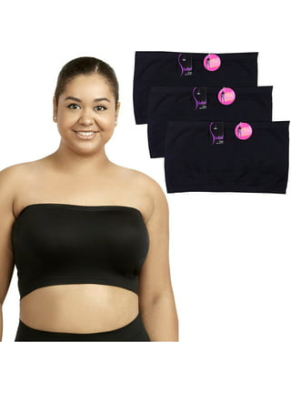 Gueuusu Plus Size Strapless Bra Bandeau Tube Removable Padded Top Stretchy