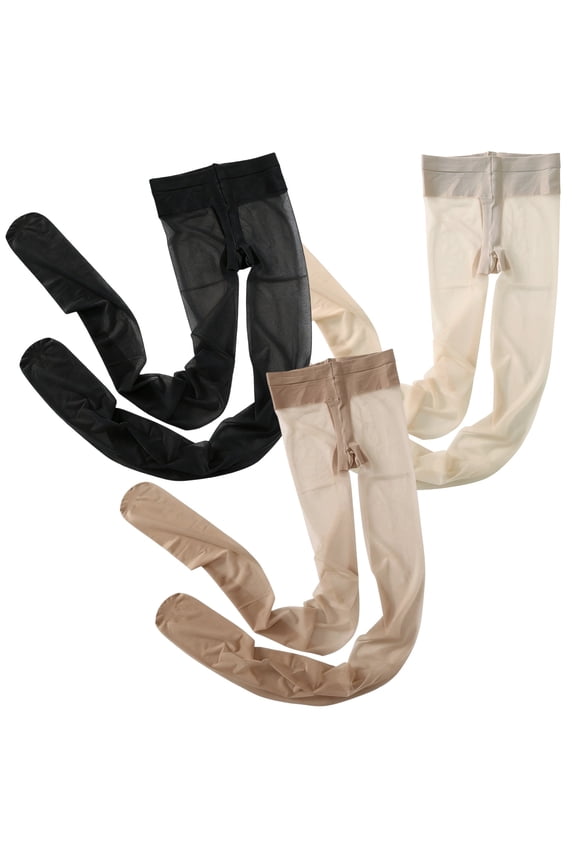 3 Pcs 0D Sheer Tights for Women, Ultra Thin Pantyhose, Reinforced T Crotch Tights, Lightweight Hosiery, Suitable for 132 lbs/60 kg