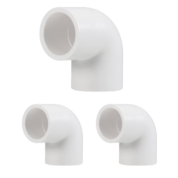 3 Pcs 1/2" 90 Degree Elbow PVC Pipe Fitting, Furniture Build Grade Schedule 40 Pipe Corner Connector Socket Elbow PVC Corner Adapter for Water Line Plumbing & Irrigation, White