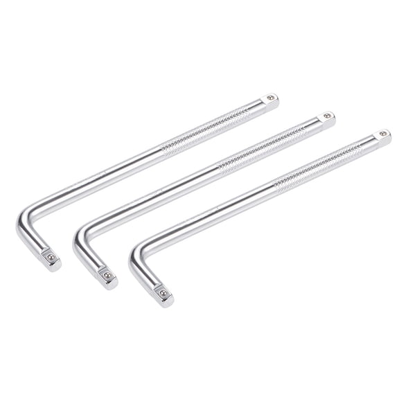 3 Pcs 1/4" Drive Socket Breaker L Shape Extension Bar Wrench, CR-V Steel