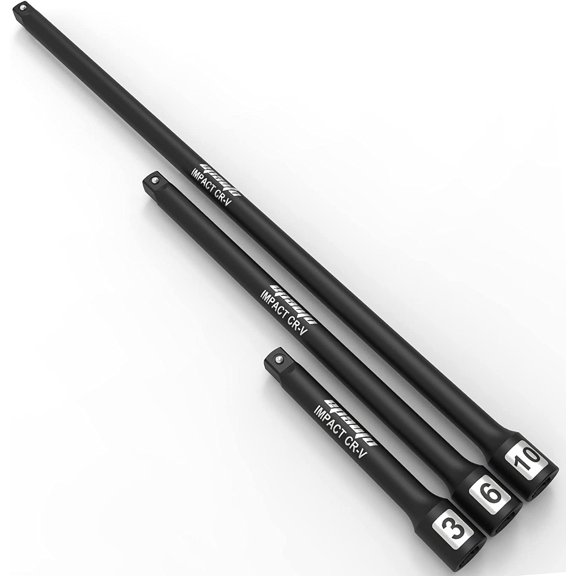 3 Pcs 1/4-Inch Drive Impact Extension Bar Set