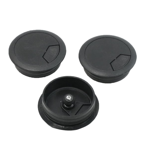 3 Pcs 1.8 Diameter Desk Wire Cord Cable Grommets Hole Cover Black