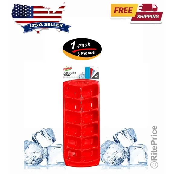 3 Pcs (1 Pack) Ice Cube Trays Freezer & Dishwasher Safe Home Smart Bpa Free Set