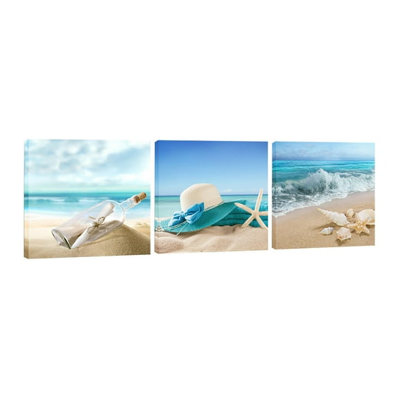 3 Pcs 11.82*11.82 Inches Hanging Picture Bathroom Canvas Wall Art Print Decor (Unframed)