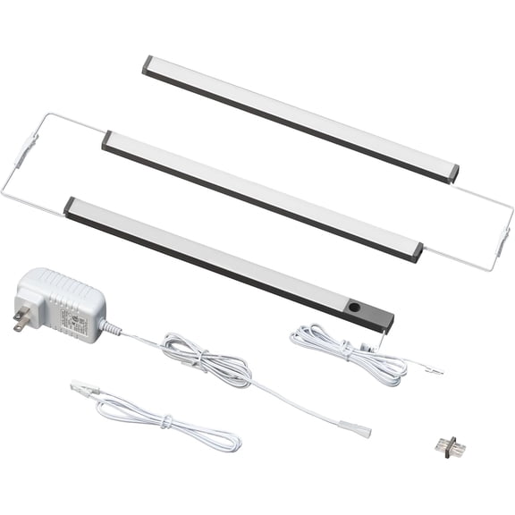 3 Pcs 12-inch Led Under Cabinet Lighting Plug-in with Hand Wave, Dimmable 6000K Cold White Under Counter Lights Linkable with Memory Function for Kitchen