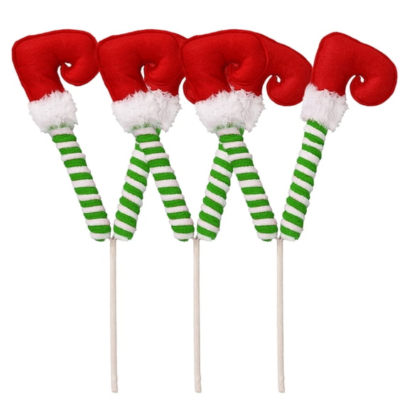 3 Pcs, 12inch Christmas Elf Stuffed Legs Stuck Tree Topper Decorations - Plush, Striped, and Colorful with Fixed Wire, Perfect for Holiday Tree Decorations and Party Supplies, Christmas Decorations