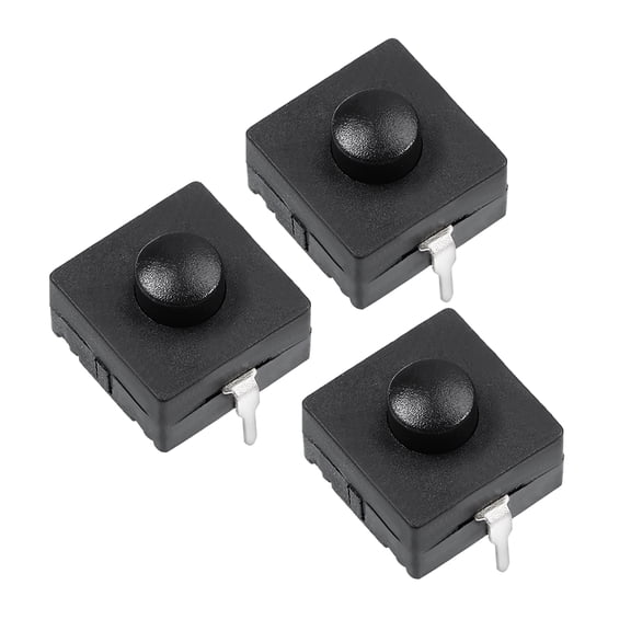 3 Pcs 12x12x9mm 2 Poles PCB Tact Push Button Switch for Torch Latching