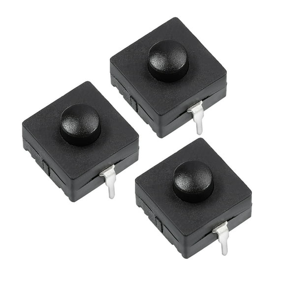 3 Pcs 12x12x9mm 2 Poles PCB Tact Push Button Switch for Torch Latching