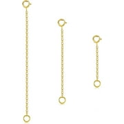 TATAMUMU 3 Pcs 14k Gold Plated 925 Sterling Silver Necklace Extender Chain Extension Necklace Bracelet Anklet Extender for Jewelry Making (Gold)