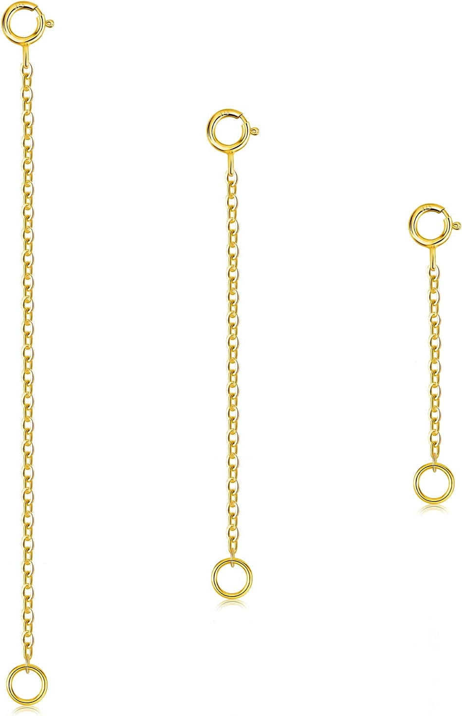 GetUSCart- Gold Necklace Extenders 14k Gold Plated Extender Chain 925  Sterling Silver Extension Bracelet Extender Gold Chain Extenders for  Necklaces 3 Pcs (1 2 3 Inch)(Gold)