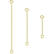 TATAMUMU 3 Pcs 14k Gold Plated 925 Sterling Silver Necklace Extender Chain Extension Necklace Bracelet Anklet Extender for Jewelry Making (Gold)
