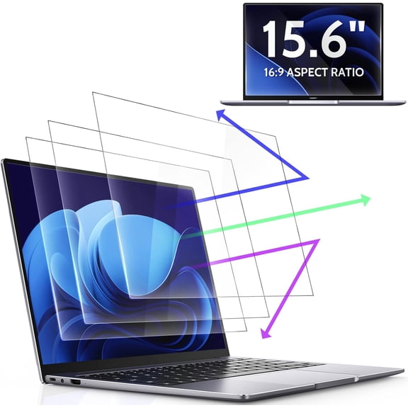 3 Pcs 15.6 Inch Anti Blue Light Screen Protector Compatible With Lenovo Hp Dell Asus Samsung etc Laptop-16:9 Aspect, 15" Computer Monitor Glare Filter Uv Blocker Shield Cover Eye Protection Film