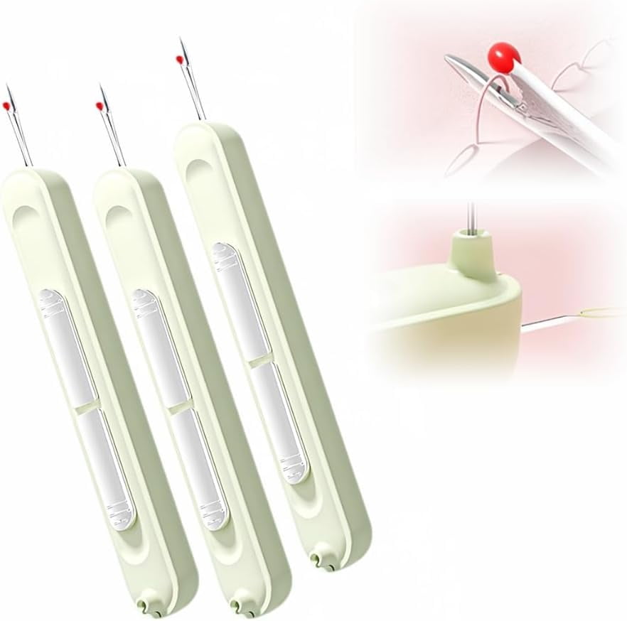 Thread Ripper 2025 3 Pcs 2 in 1 Needle Threader and Seam Ripper, 2025 New Tools 2-in-1 ...