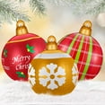 thumbnail image 1 of 3 Pcs 23.6 Inch Giant Christmas PVC Inflatable Decorated Ball Blow up Inflatable Christmas Yard Decorations Outdoor Large Xmas Ornaments Balls for Outside Lawn Yard Holiday Pool Decoration(Null), 1 of 13