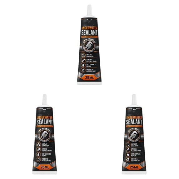 3 Pcs 25ml Underwater Repair Sealant, Instant Waterproof Adhesive, Heavy‑Duty Leak Stopper, Flexible Bonding Compound, Wet Surface Fix Paste, Multi‑Purpose Sealing Supply for Pipe Pool Roof Boat