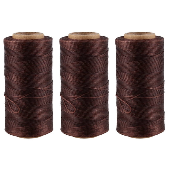 3 Pcs 260M 150D 1MM Leather Sewing Waxed Wax Thread Hand Needle Cord Craft DIY :Light Brown
