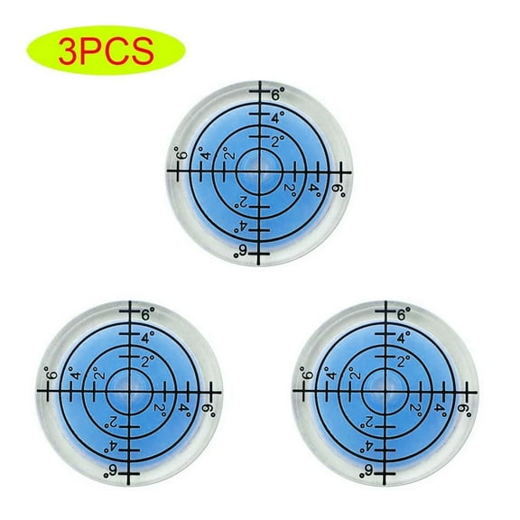 3 Pcs 32mm Spirit Bubble Degree Mark Surface Level Round Circular Measuring Meter