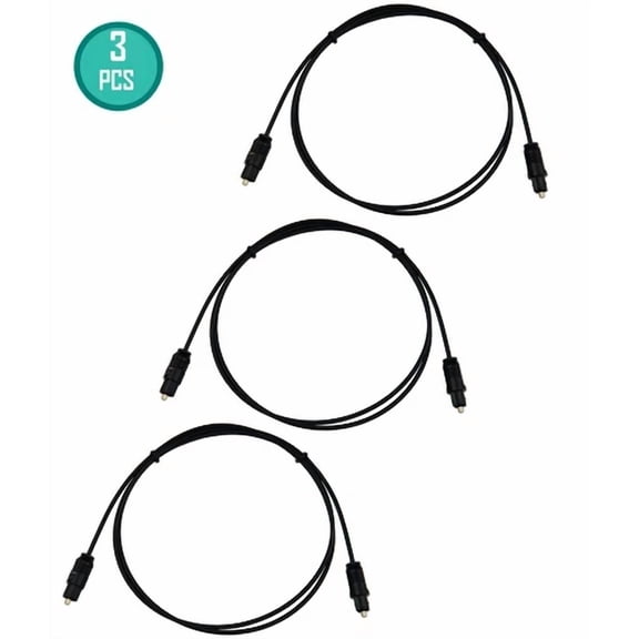 3 Pcs 3Ft Toslink Optical Fiber Optic Male Spdif Digital Audio Cord Gold Cable