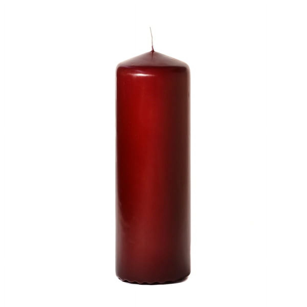 3 Pcs, 3x9 Burgundy Pillar Candles Unscented 3 in. diameterx9 in. tall