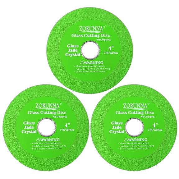 3 Pcs 4" Diamond-Edged Glass Cutting Disc Tool, Tile Cutter | Ultra-Thin Disco Para Cortar Vidrio, for Grinding Jade, Crystal, Wine Bottles, Tile, Glass Tile Cutter, Workshop Use
