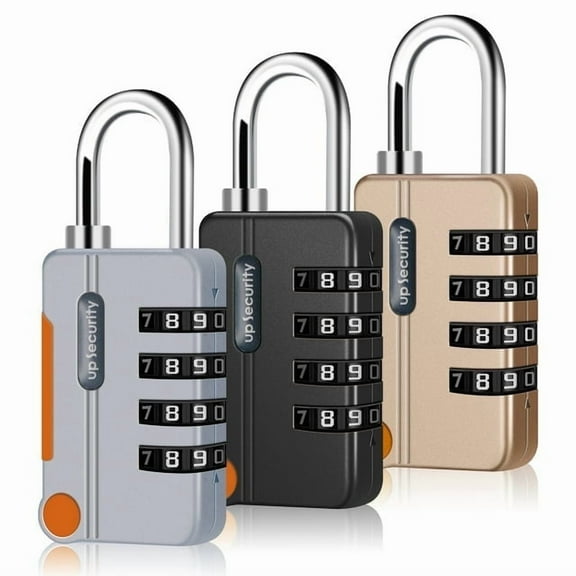 3 Pcs 4 Digit Combination Locks, Combination Lock Outdoor, Resettable Sport Padlock, Multifunctional Waterproof Password Padlock for Gym, Fence, Staff Locker