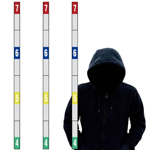 3 Pcs 4 ft to 7 ft Height Measuring Wall Tape Color-Coded Height Marker Door Strip Indicator Tape Removable Adhesive Adult Measurement Door Sticker for Office Home Room