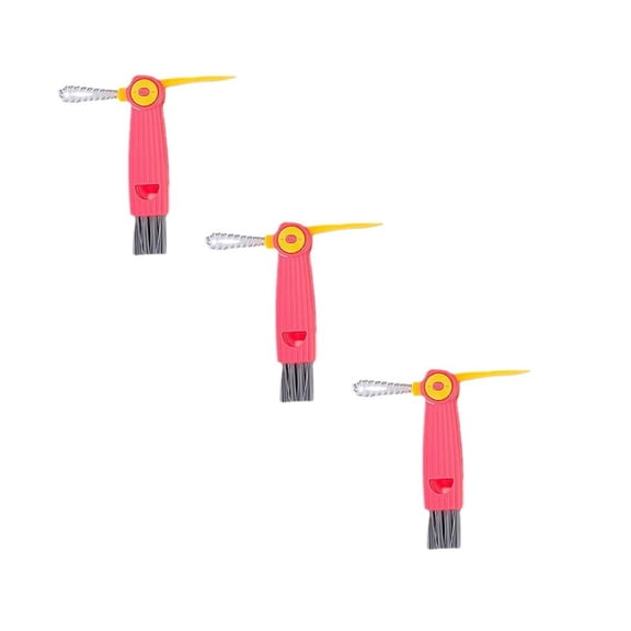 3 Pcs 4‑in‑1 Cup Lid Gap Cleaning Brush Set, Multi‑Functional Bottle Cleaner Tool with 180° Rotatable Head, Portable Kitchen Cleaning Brush for Baby Bottles, Sippy Cups & Narrow Spaces, Blue