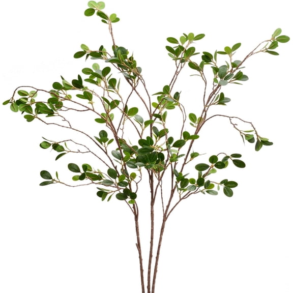 3 Pcs 40'' Artificial Ficus Branches Topboutique Faux Stems Eucalyptus Branches Fake Leaf Spray Green Eucalyptus Branches Greenery Stems Faux Ficus Twig Plants for Home Wedding Vase Filler