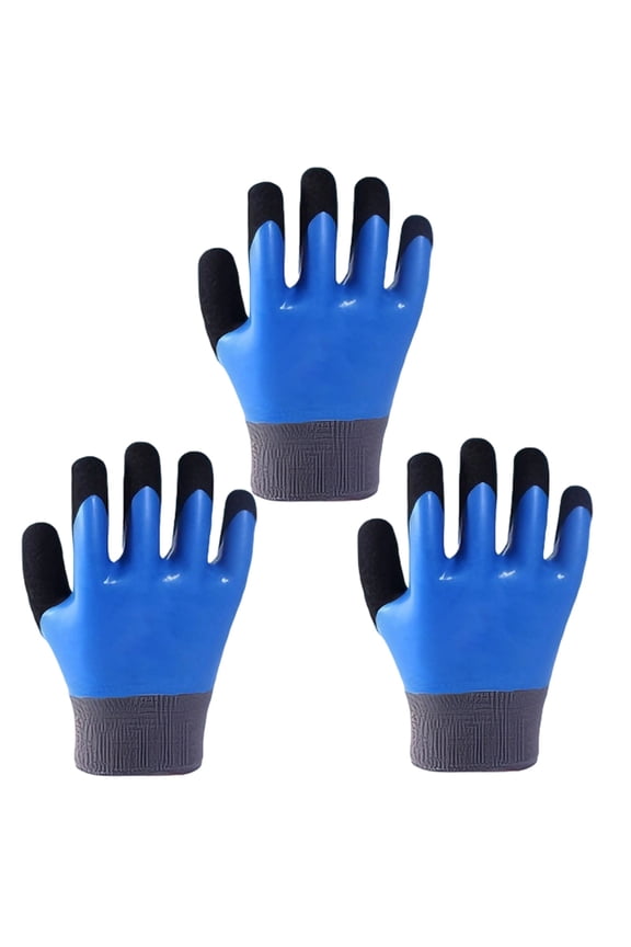 3 Pcs 400V Insulated Electrician Gloves, Waterproof Rubber Work Safety Gloves with Added Length, Non-Slip Grip, and Flexible Finger, Ideal as Electrician Gloves