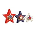 thumbnail image 1 of 3 Pcs 4th of July Decor Wooden Star White Blue Red Decor Patriotic Memorial Day Tiered Tray 250th Anniversary Independence Labor Day Table Wooden Decoration for Home Office Table(Vintage), 1 of 8