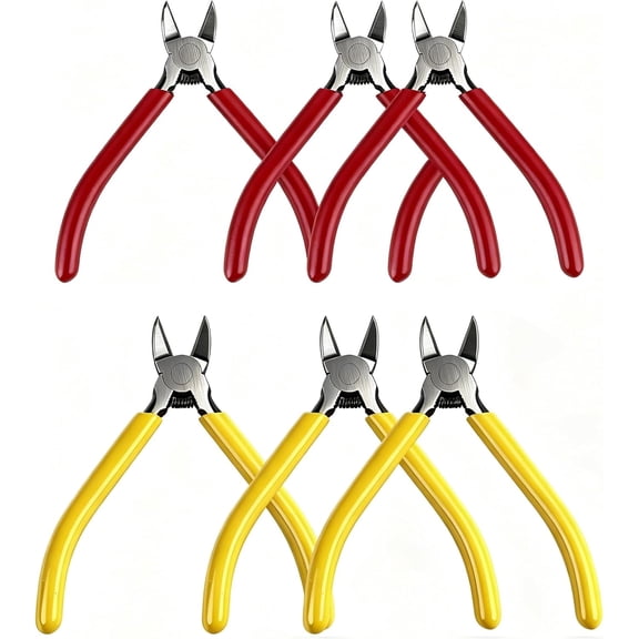 3 Pcs 5" & 3 Pcs 6" Precision Wire Cutters Spring Loaded Flush Cutters Sharp Side Cutter Clippers Diagonal Cutting Pliers for Jewelry Making, Crafts, Electronics, Zip Ties