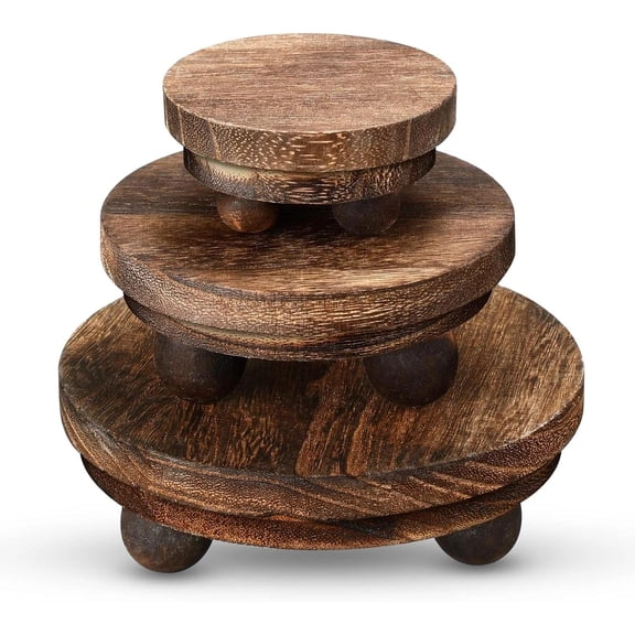 3 Pcs 5/4/3 Inch Wooden Risers for Display Wood Pedestal Stand Mini Tray Stand r