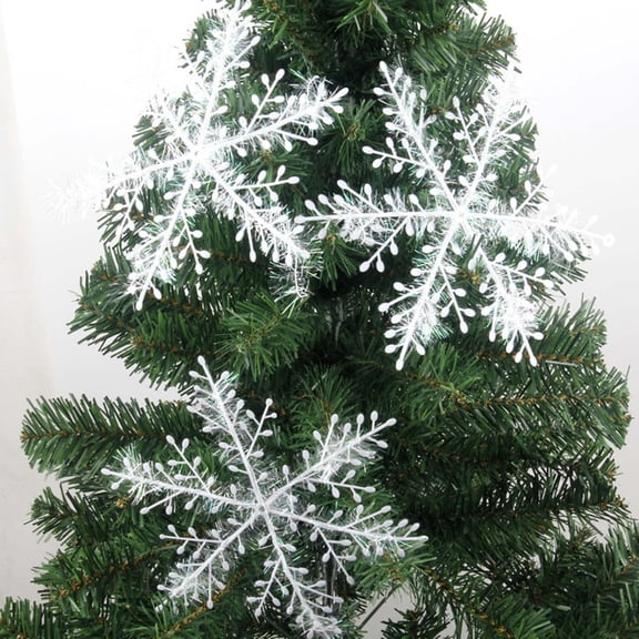 3 Pcs 5.9 Inch Christmas Snowflake Ornaments, Glitter Christmas Snow Flakes Hanging Craft for Winter Party Christmas Tree Decorations Wedding Christmas Party Decorations