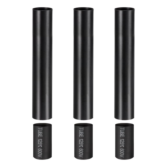 3 Pcs 5" Tall Candle Covers Sleeves, 3 Pcs Metal E12 Chandelier Socket Sleeves with Insulation Heat Shrinkable Flame Retardant Tube Bulb Light Base Holder for Lamps, Black