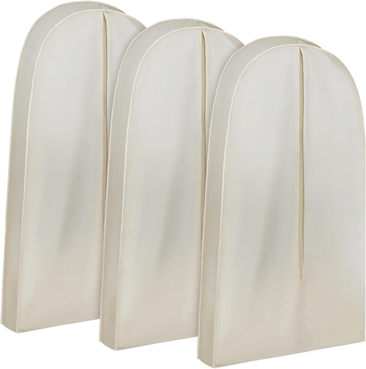 3 Pcs 50 Inch Acid Free Cotton Muslin Suit Garment Bag Long Dress Suit Storage Box Closet Organizer for Suits, Coats, Travel Bag