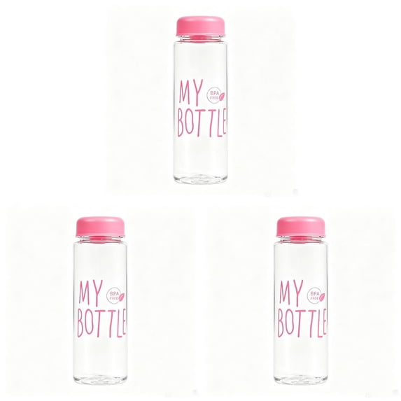 3 Pcs 500ml Transparent Plastic Water Bottle, Tight Seal Screw Lid, Reusable Drinking Cup, Lightweight Travel Tumbler, Compact Portable Design, Smooth Round Rim for Daily Use, Gym and Outdoor Sports