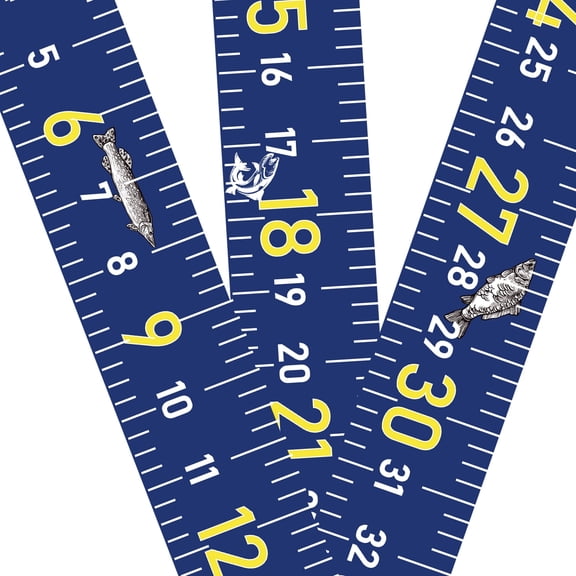 3 Pcs 51 Inch Fish Measuring Tape Stickers Waterproof Fish Measuring Ruler Sticker Vinyl Fish Measuring Ruler Decal Adhesive Boat Ruler Boat Accessories