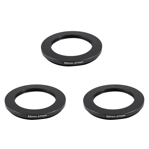 3 Pcs 52mm-37mm 52mm to 37mm Black Ring Adapter for Camera