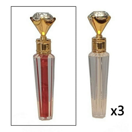 3 Pcs 5ml Empty Containers Tube W/Brush Tip Applicator for DIY - Transparent