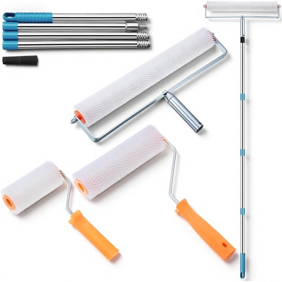 3 Pcs 6" 9" 20'' Spiked Roller for Self Leveling Removable Spiked Screeding Compound Roller for Epoxy Floor Self Leveling Bubble Smooth Level Screed Surface