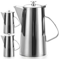 thumbnail image 1 of 3 Pcs 67.6 Oz Stainless Steel Pitcher with Lid, Thickened Metal Cold Water Pitcher 4.5x3.1x9.1 in, Rustproof Iced Tea Pitcher for Home, Restaurant, 1 of 7