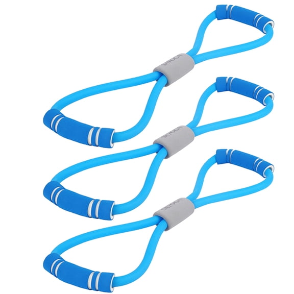 Blue Latex Resistance Bands for Fitness Training Portable and Durable 3 Pcs Flat Elastic Band