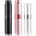 thumbnail image 1 of 3 Pcs 8ML Portable Perfume Refillable Bottle, Mini Atomizer Perfume Bottle Atomiser Spray Bottle, Empty Perfume Travel Bottle Small Refillable Perfume Atomiser Bottles with Droppers(Black+Pink+Silver), 1 of 5