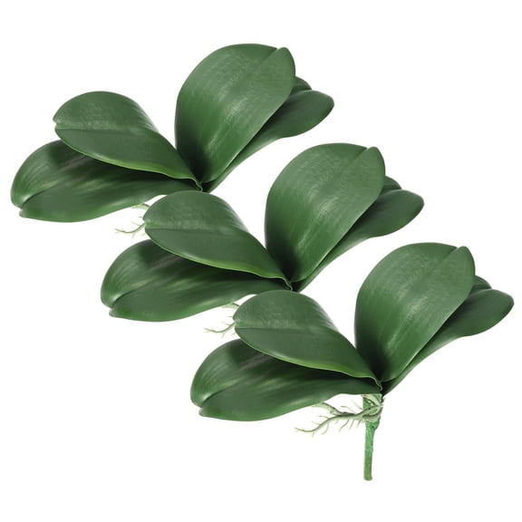 3 Pcs 9.45 Inch Faux Orchid Leaves 5 Petals Artificial Leaf