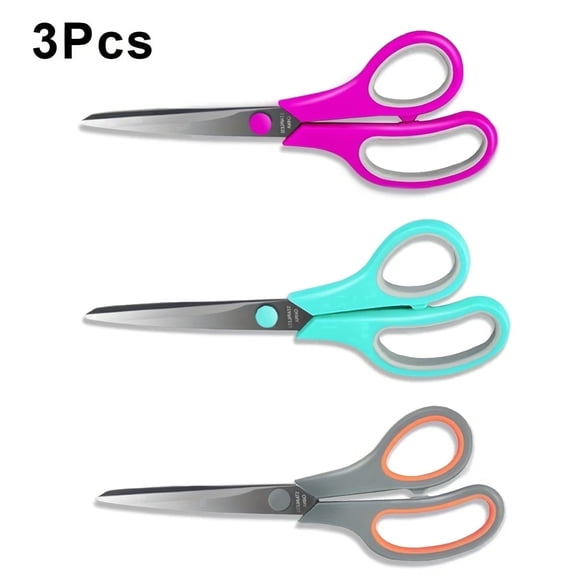 3 Pcs 9" Heavy Duty Scissors with Ultra Sharp Blades and Comfort Grip Handles - for Office, Home, Sewing, and Crafts