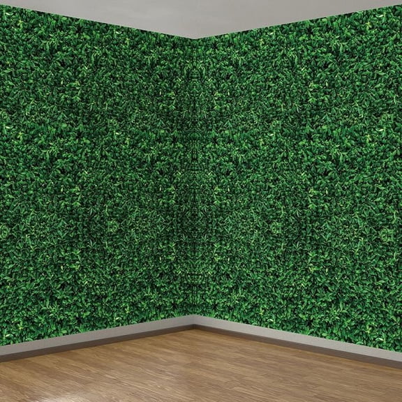 3 Pcs 9 x 4.5 Ft Green Leaves Photography Backdrop Grass Tablecloth