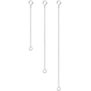 JESOT 3 Pcs 925 Sterling Silver Necklace Extenders for Women Durable Strong Removable Necklace Bracelet Anklet Extension for Jewelry Making(2 3 4 Inch, Silver)