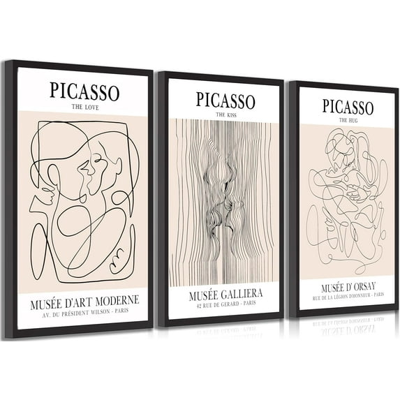 3 Pcs Abstract Gold Geometric Boho Canvas Wall Art Mid Century Modern Minimalist Aesthetic Luxury Metal Artwork Pictures Wall Decor Posters Prints for Living room Bedroom Office Home Decoration